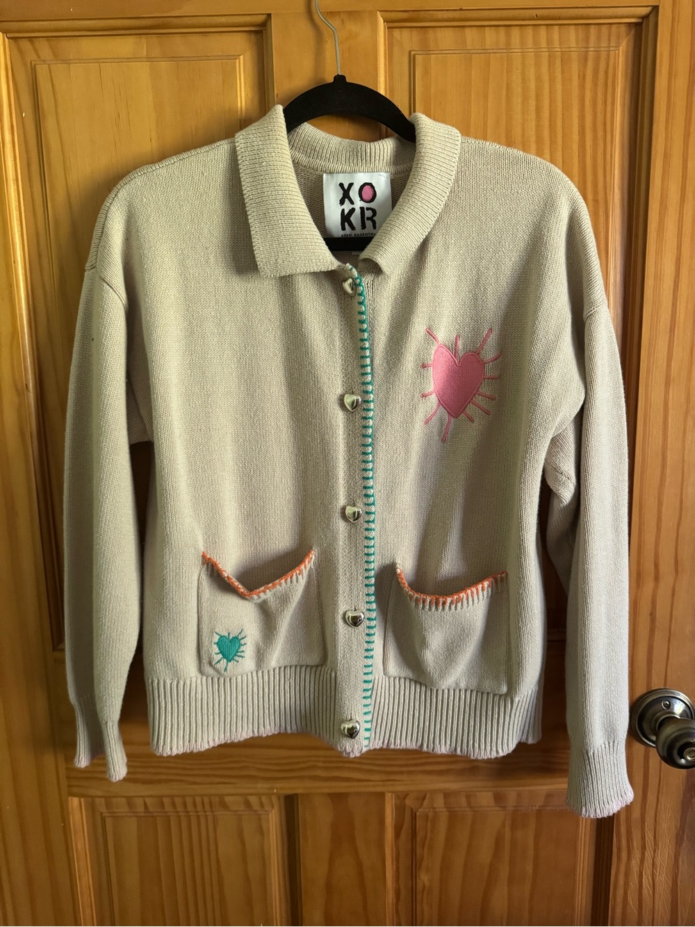 XO KR by Kerri Rosenthal Heart Cardigan — Size M